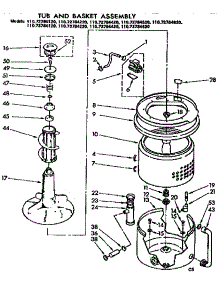 Tub And Basket Assembly parts for Kenmore Washer 110.72784620 (11072784620, 110 72784620) from AppliancePartsPros.com