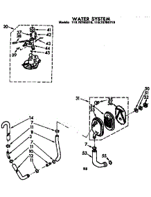 Water System parts for Kenmore Washer 110.72785310 (11072785310, 110 72785310) from AppliancePartsPros.com