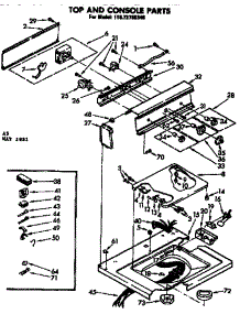 Top And Console Parts parts for Kenmore Washer 110.72785340 (11072785340, 110 72785340) from AppliancePartsPros.com