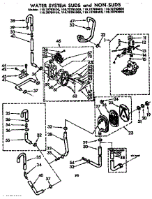 Water System Suds And Non-Suds parts for Kenmore Washer 110.72793600 (11072793600, 110 72793600) from AppliancePartsPros.com