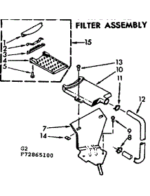 Filter Asm parts for Kenmore Washer 110.72865200 (11072865200, 110 72865200) from AppliancePartsPros.com