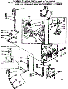Water System Suds And Non-Suds parts for Kenmore Washer 110.72870810 (11072870810, 110 72870810) from AppliancePartsPros.com