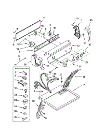 Top And Console parts for Kenmore Dryer 110.72872101 (11072872101, 110 72872101) from AppliancePartsPros.com