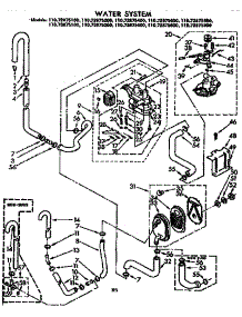 Water System parts for Kenmore Washer 110.72875400 (11072875400, 110 72875400) from AppliancePartsPros.com