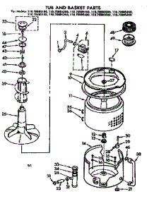 Tub And Basket Parts parts for Kenmore Washer 110.72885100 (11072885100, 110 72885100) from AppliancePartsPros.com