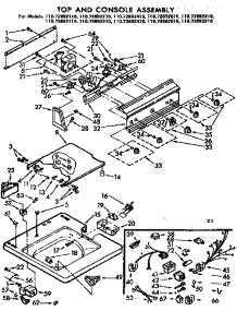 Top And Console Assembly parts for Kenmore Washer 110.72892410 (11072892410, 110 72892410) from AppliancePartsPros.com