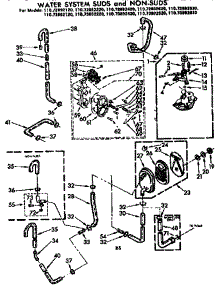 Water System Suds And Non-Suds parts for Kenmore Washer 110.72892620 (11072892620, 110 72892620) from AppliancePartsPros.com
