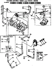 Water System Suds And Non-Suds parts for Kenmore Washer 110.72893620 (11072893620, 110 72893620) from AppliancePartsPros.com