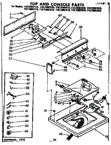 Top And Console Parts parts for Kenmore Washer 110.72967810 (11072967810, 110 72967810) from AppliancePartsPros.com