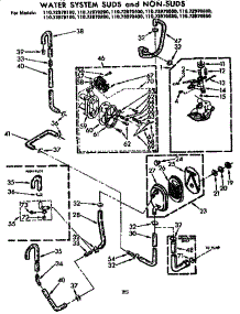 Water System Suds And Non-Suds parts for Kenmore Washer 110.72970200 (11072970200, 110 72970200) from AppliancePartsPros.com