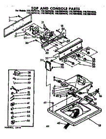 Top And Console Parts parts for Kenmore Washer 110.72974110 (11072974110, 110 72974110) from AppliancePartsPros.com