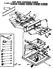 Top And Console Parts parts for Kenmore Washer 110.72974220 (11072974220, 110 72974220) from AppliancePartsPros.com