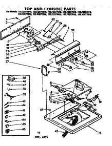 Top And Console Parts parts for Kenmore Washer 110.72977110 (11072977110, 110 72977110) from AppliancePartsPros.com