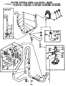 Water System Suds And Non-Suds parts for Kenmore Washer 110.72977200 (11072977200, 110 72977200) from AppliancePartsPros.com