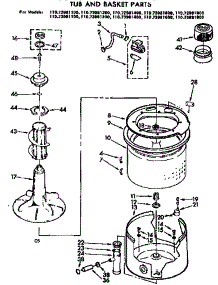 Tub And Basket Parts parts for Kenmore Washer 110.72981600 (11072981600, 110 72981600) from AppliancePartsPros.com