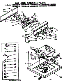 Top And Console Parts parts for Kenmore Washer 110.72982110 (11072982110, 110 72982110) from AppliancePartsPros.com