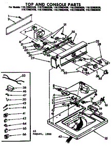 Top And Console Parts parts for Kenmore Washer 110.72983120 (11072983120, 110 72983120) from AppliancePartsPros.com