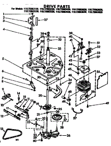 Drive Parts parts for Kenmore Washer 110.72983420 (11072983420, 110 72983420) from AppliancePartsPros.com