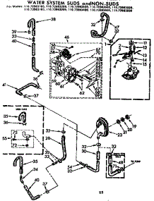 Water System Suds And Non-Suds parts for Kenmore Washer 110.72983800 (11072983800, 110 72983800) from AppliancePartsPros.com