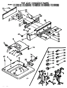 Top And Console Parts parts for Kenmore Washer 110.72985100 (11072985100, 110 72985100) from AppliancePartsPros.com