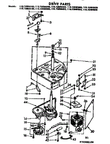 Drive Parts parts for Kenmore Washer 110.72990800 (11072990800, 110 72990800) from AppliancePartsPros.com