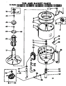 Tub And Basket Parts parts for Kenmore Washer 110.72992110 (11072992110, 110 72992110) from AppliancePartsPros.com