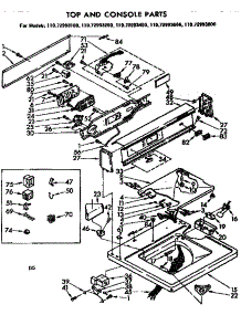 Top And Console Parts parts for Kenmore Washer 110.72993400 (11072993400, 110 72993400) from AppliancePartsPros.com