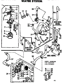 Water System parts for Kenmore Washer 110.7304625 (1107304625, 110 7304625) from AppliancePartsPros.com