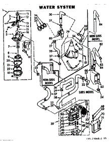 Water System parts for Kenmore Washer 110.7304811 (1107304811, 110 7304811) from AppliancePartsPros.com