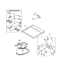 Dryer Top parts for Kenmore Dryer 110.73052101 (11073052101, 110 73052101) from AppliancePartsPros.com
