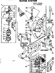 Water System parts for Kenmore Washer 110.7305810 (1107305810, 110 7305810) from AppliancePartsPros.com