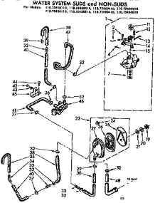 Water System Suds And Non-Suds parts for Kenmore Washer 110.73450210 (11073450210, 110 73450210) from AppliancePartsPros.com