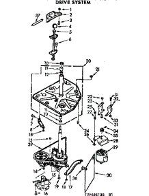Drive System parts for Kenmore Washer 110.73625200 (11073625200, 110 73625200) from AppliancePartsPros.com