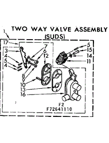 Two-Way Valve Assembly Suds parts for Kenmore Washer 110.73641110 (11073641110, 110 73641110) from AppliancePartsPros.com