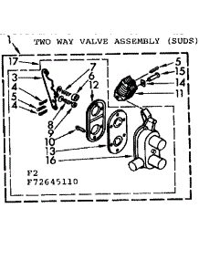 Two Way Valve Assembly Suds parts for Kenmore Washer 110.73645110 (11073645110, 110 73645110) from AppliancePartsPros.com