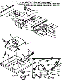 Top And Console Assembly parts for Kenmore Washer 110.73676410 (11073676410, 110 73676410) from AppliancePartsPros.com