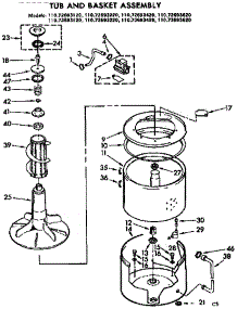Tub And Basket Assembly parts for Kenmore Washer 110.73693120 (11073693120, 110 73693120) from AppliancePartsPros.com