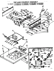 Top And Console Assembly parts for Kenmore Washer 110.73693400 (11073693400, 110 73693400) from AppliancePartsPros.com