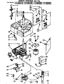 Drive System 60 Hz parts for Kenmore Washer 110.73693400 (11073693400, 110 73693400) from AppliancePartsPros.com