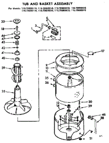 Tub And Basket Assembly parts for Kenmore Washer 110.73693410 (11073693410, 110 73693410) from AppliancePartsPros.com