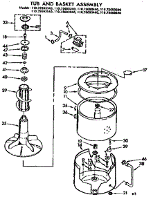 Tub And Basket Assembly parts for Kenmore Washer 110.73693640 (11073693640, 110 73693640) from AppliancePartsPros.com