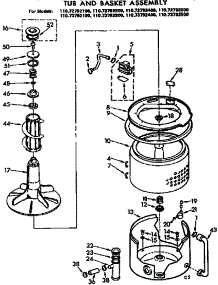 Tub And Basket Assembly parts for Kenmore Washer 110.73792200 (11073792200, 110 73792200) from AppliancePartsPros.com
