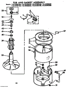 Tub And Basket Assembly parts for Kenmore Washer 110.73793400 (11073793400, 110 73793400) from AppliancePartsPros.com