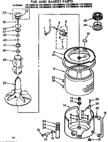 Tub And Basket Parts parts for Kenmore Washer 110.73885610 (11073885610, 110 73885610) from AppliancePartsPros.com