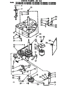 Drive Parts 50 Hz parts for Kenmore Washer 110.73893800 (11073893800, 110 73893800) from AppliancePartsPros.com