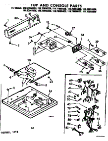 Top And Console Parts parts for Kenmore Washer 110.73955420 (11073955420, 110 73955420) from AppliancePartsPros.com