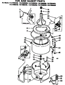Tub And Basket Parts parts for Kenmore Washer 110.73955430 (11073955430, 110 73955430) from AppliancePartsPros.com