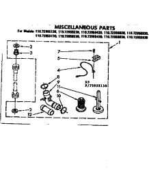 Miscellaneous Parts parts for Kenmore Washer 110.73955830 (11073955830, 110 73955830) from AppliancePartsPros.com