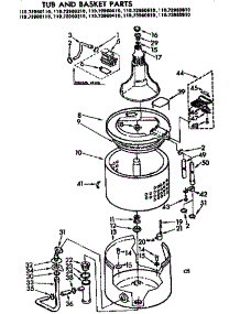 Tub And Basket Parts parts for Kenmore Washer 110.73960610 (11073960610, 110 73960610) from AppliancePartsPros.com