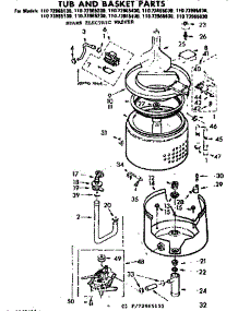 Tub And Basket Parts parts for Kenmore Washer 110.73965630 (11073965630, 110 73965630) from AppliancePartsPros.com